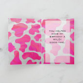Cow Cow Hot Pink und White Print Karte (Innenseite)