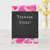 Cow Cow Hot Pink und White Print Karte (Gelbe Blume)