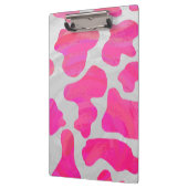 Cow Cow Hot Pink und White Print Klemmbrett (Links)