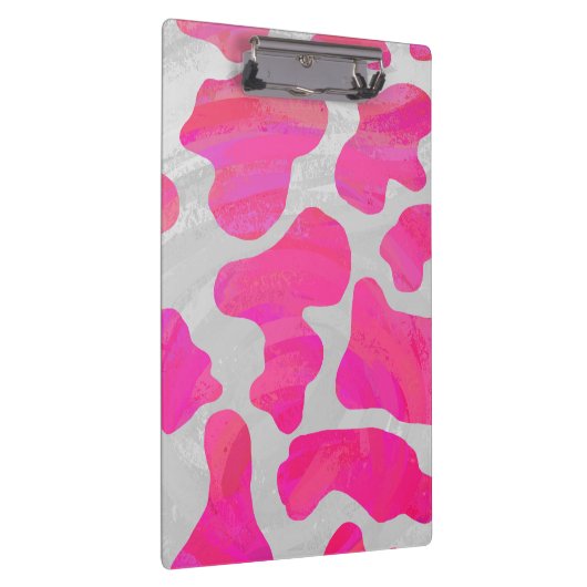 Cow Cow Hot Pink und White Print Klemmbrett (Rechts)