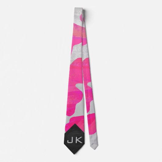Cow Cow Hot Pink und White Print Krawatte (Vorderseite)