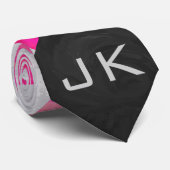 Cow Cow Hot Pink und White Print Krawatte (Gerollt)