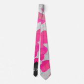 Cow Cow Hot Pink und White Print Krawatte (Rückseite)