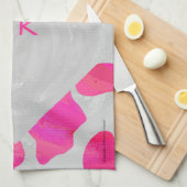 Cow Cow Hot Pink und White Print Küchentuch (Viertel Falte)