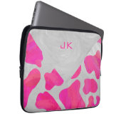 Cow Cow Hot Pink und White Print Laptopschutzhülle (Vorne Rechts)