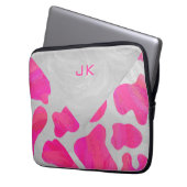 Cow Cow Hot Pink und White Print Laptopschutzhülle (Vorderseite Links)