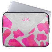 Cow Cow Hot Pink und White Print Laptopschutzhülle (Vorderseite)