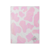 Cow Cow Hot Pink und White Print Notizblock (Rotiert)