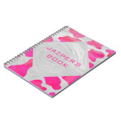 Cow Cow Hot Pink und White Print Notizblock (Linke Seite)