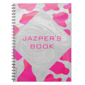 Cow Cow Hot Pink und White Print Notizblock (Vorderseite)
