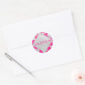Cow Cow Hot Pink und White Print Runder Aufkleber (Umschlag)
