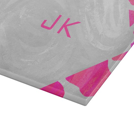 Cow Cow Hot Pink und White Print Schneidebrett (Ecke)