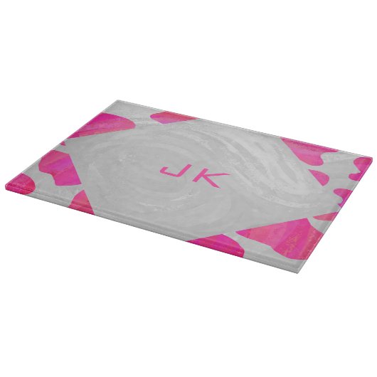 Cow Cow Hot Pink und White Print Schneidebrett (Ecke)