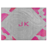 Cow Cow Hot Pink und White Print Schneidebrett (Vorderseite)