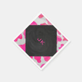 Cow Cow Hot Pink und White Print Serviette (Ecke)