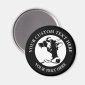 Cow Custom Text Classic Round Magnet (Vorderseite/Rückseite)