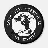 Cow Custom Text Classic Round Magnet (Vorne)