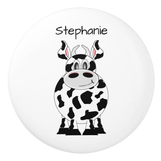 Cow Design Personalised Keramikknauf (Vorderseite)