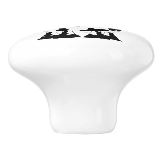 Cow Design Personalised Keramikknauf (Seitenansicht)