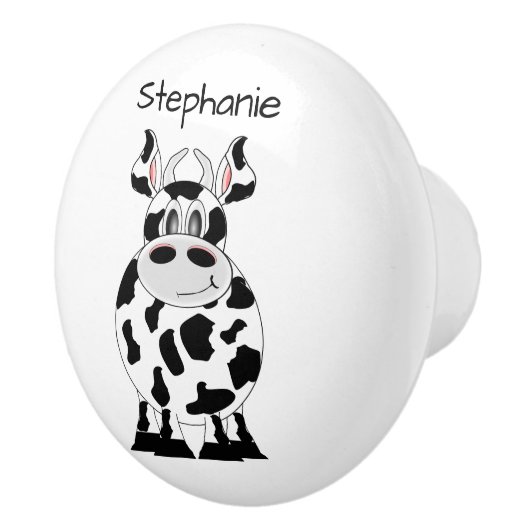 Cow Design Personalised Keramikknauf (Rechts)