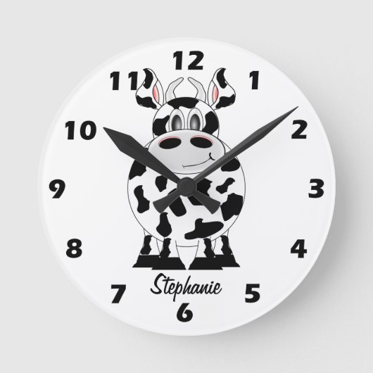 Cow Design Runde Wanduhr (Vorderseite)