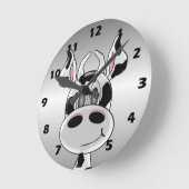 Cow Design Runde Wanduhr (Winkel)