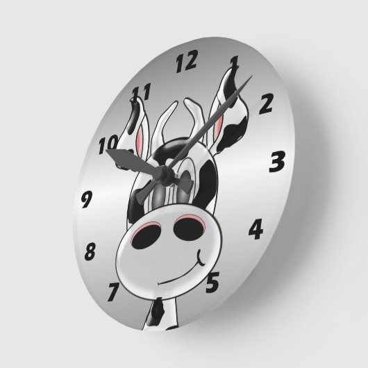Cow Design Runde Wanduhr (Winkel)
