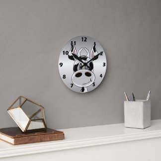 Cow Design Runde Wanduhr