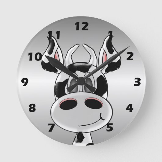 Cow Design Runde Wanduhr (Vorderseite)