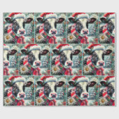 Cow Dreaming of Warmer Times Floral Decoupage Geschenkpapier (Flach)