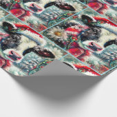 Cow Dreaming of Warmer Times Floral Decoupage Geschenkpapier (Ecke)