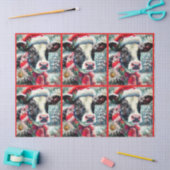 Cow Dreaming of Warmer Times Floral Decoupage Seidenpapier (Basteln)