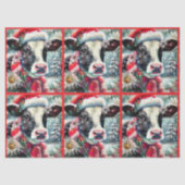 Cow Dreaming of Warmer Times Floral Decoupage Seidenpapier (Vorderseite)