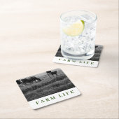 Cow Family Thema Drinks Küste Rechteckiger Pappuntersetzer (Vor Ort)