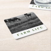 Cow Family Thema Drinks Küste Rechteckiger Pappuntersetzer (angewinkelt)