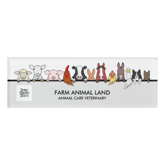 Cow Farm Animals Vet Logo Pet Namenschild (Vorderseite)