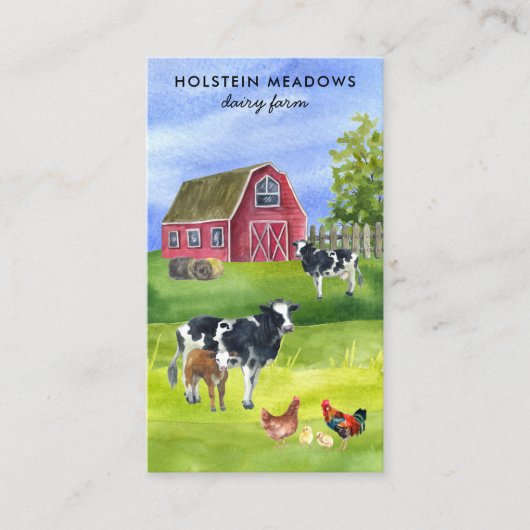 Cow Farm Holstein Dairy Bauer Zollkodex QR Code Visitenkarte (Vorderseite)