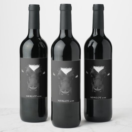 Cow Gesicht Custom Wine Labels Weinetikett (Flaschen)
