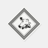 Cow Gingham Farmhouse Serviette (Ecke)