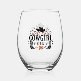 Cow Girl Bride Weinglas Ohne Stiel