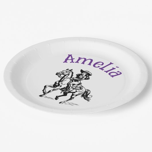 Cow Girl Pappteller (Schrägansicht)