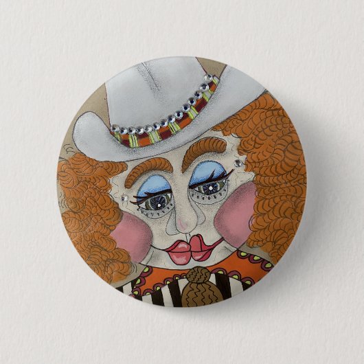 "Cow Girl" Whimsical Button Pen (Vorderseite)