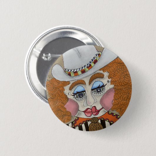 "Cow Girl" Whimsical Button Pen (Vorne & Hinten)