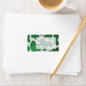 Cow Green und White Monogram Adressaufkleber (Insitu)