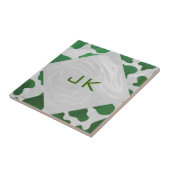 Cow Green und White Monogram Fliese (Seite)