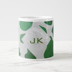 Cow Green und White Monogram Jumbo-Tasse