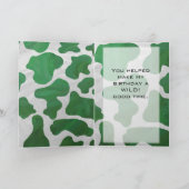 Cow Green und White Monogram Karte (Innenseite)