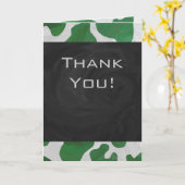 Cow Green und White Monogram Karte (Gelbe Blume)