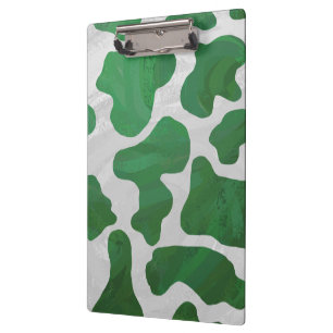 Cow Green und White Monogram Klemmbrett