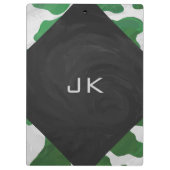 Cow Green und White Monogram Klemmbrett (Rückseite)